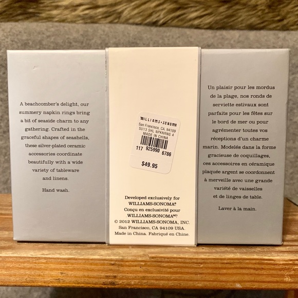 Williams Sonoma Ceramic Seashell Napkin Rings - Picture 2 of 2